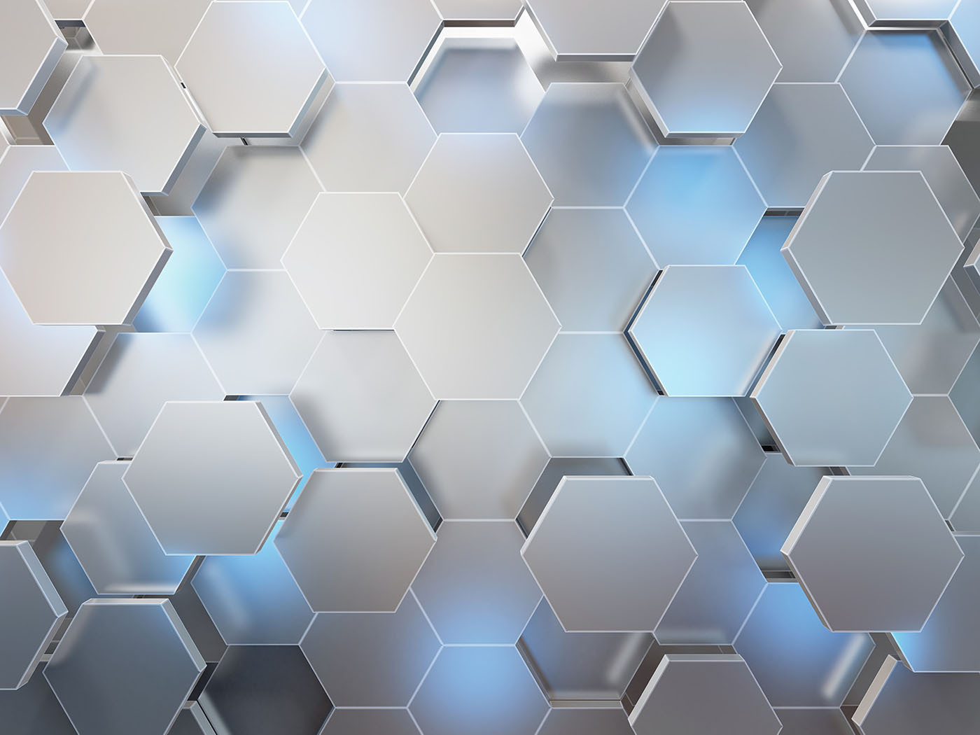 Hexágonos blancos con luces azules u59733p - Hexágonos blancos con luces azules