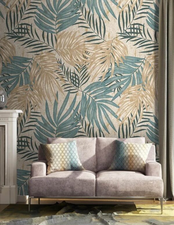 Fotomurales Fotomurales Elegante composición de hojas tropicales expuesta (SKU: u59465)