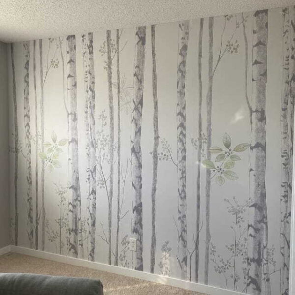 Papel pintado con árboles y hojas Papel pintado con árboles y hojas