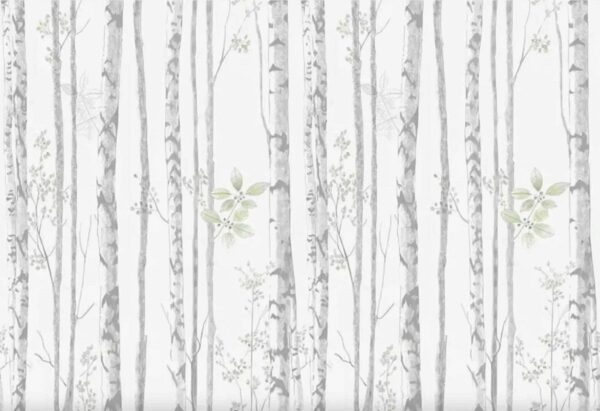 Papel pintado con árboles y hojas Papel pintado con árboles y hojas