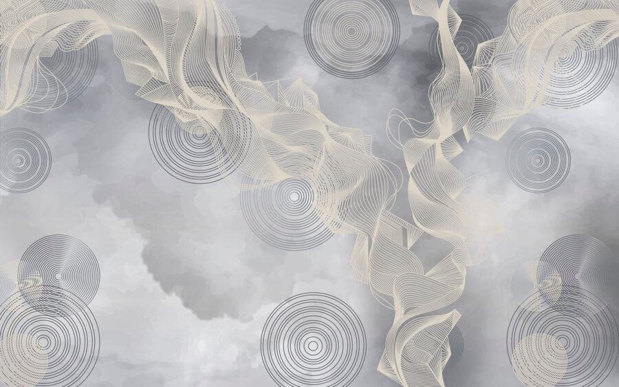 Fondo gris y blanco con círculos y líneas