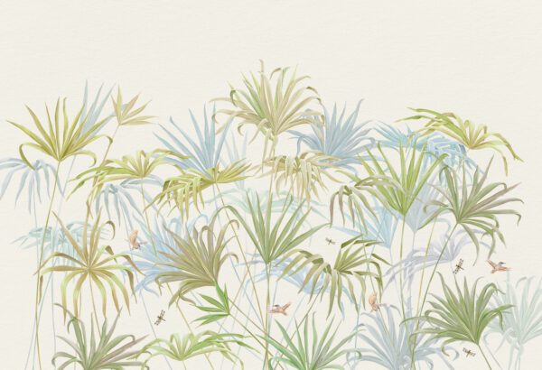 Lush greenery in soft pastel hues