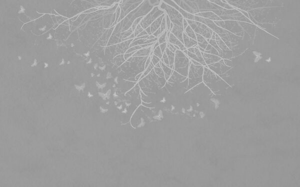 Árbol con mariposas volando Árbol con mariposas volando