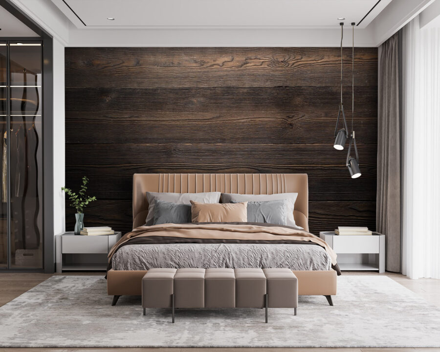 Superficie de madera oscura con algunas grietas