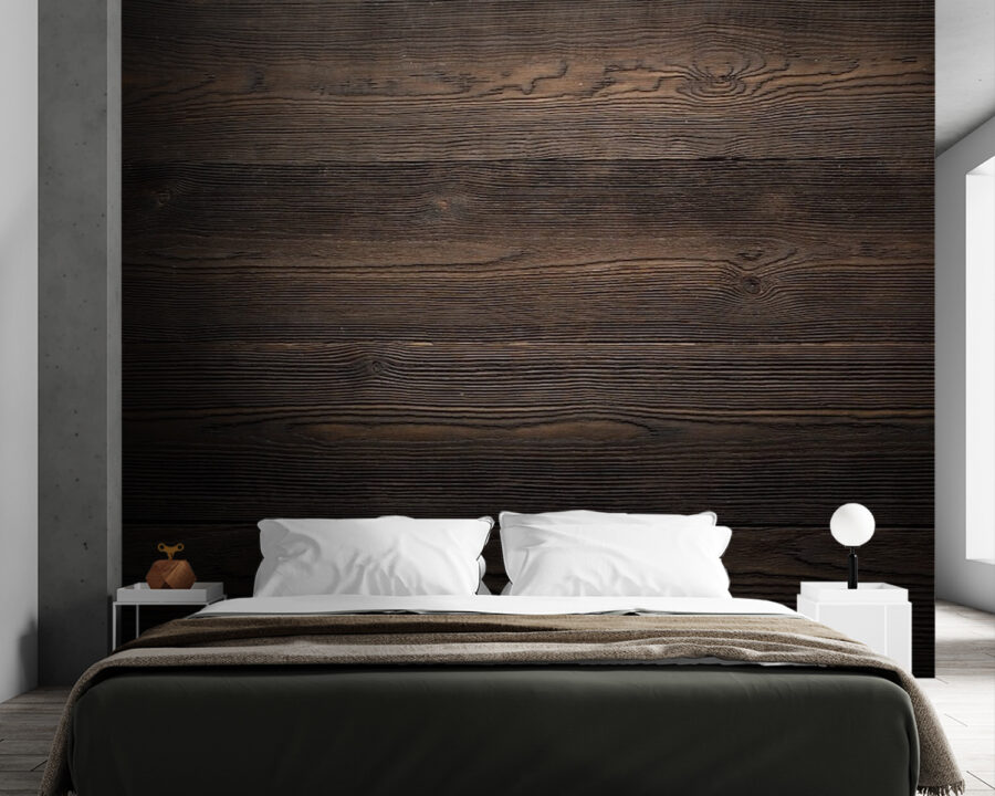 Superficie de madera oscura con algunas grietas