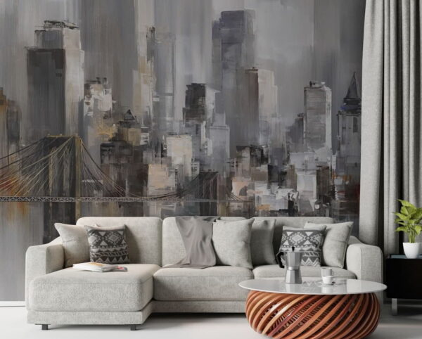 Painting of a city Painting of a city