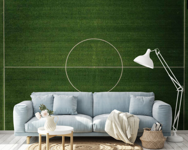 Campo de fútbol con un círculo blanco Campo de fútbol con un círculo blanco