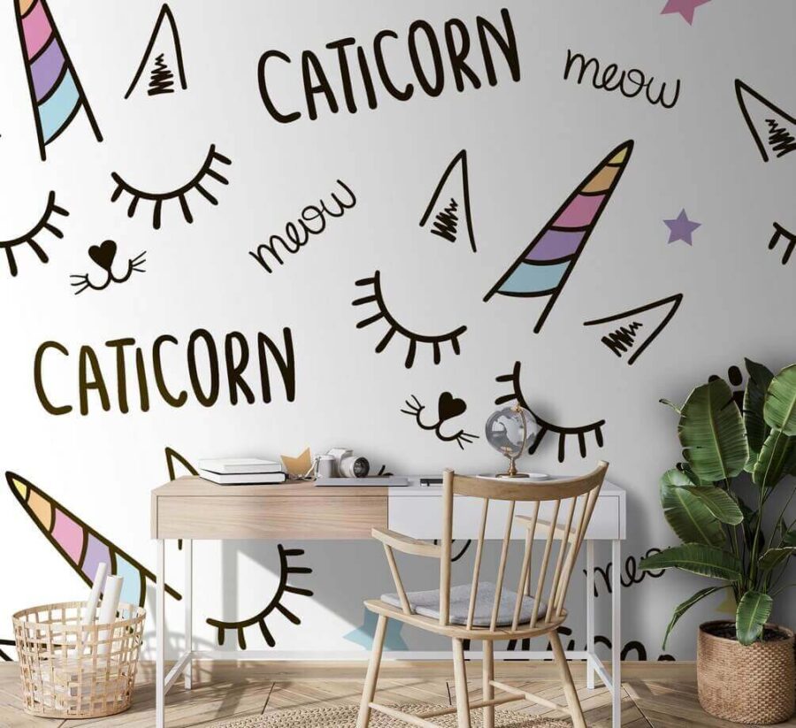 Patrón de un unicornio con ojos y orejas Patrón de un unicornio con ojos y orejas