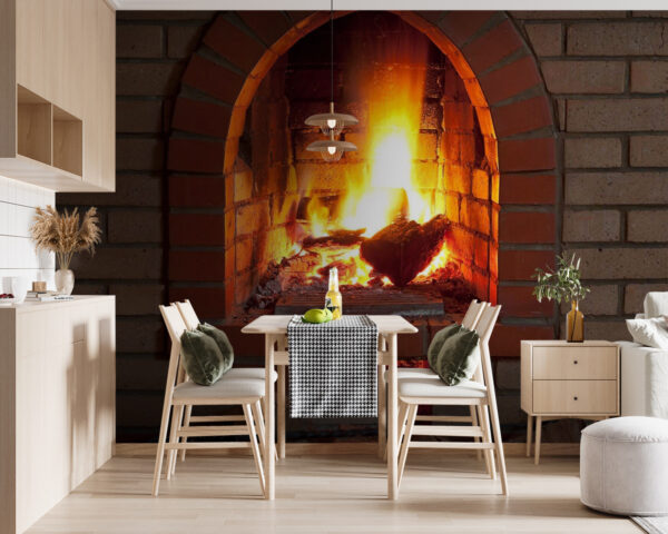 Chimenea con fuego Chimenea con fuego