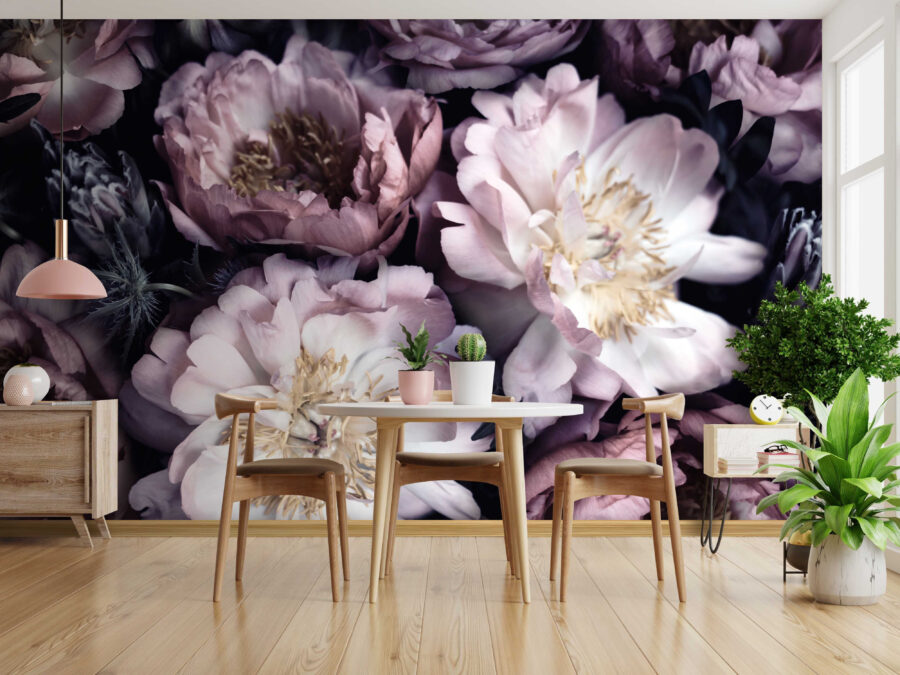Elegantes flores en tonos suaves