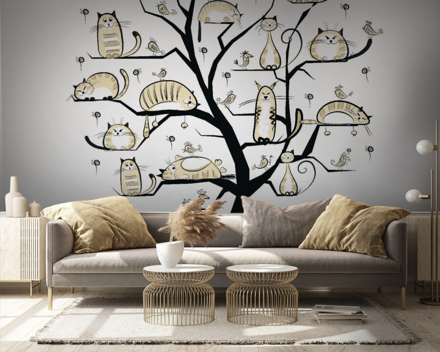 Árbol con gatos