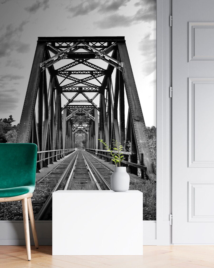 Vías del tren atravesando un puente