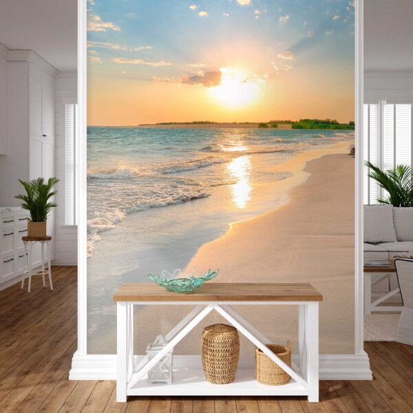 Playa con olas y puesta de sol u53408pih5 600x600 - Playa con olas y puesta de sol