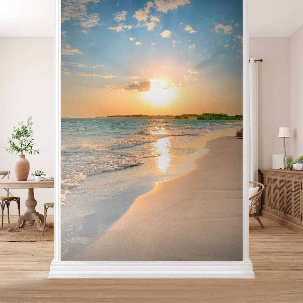Playa con olas y puesta de sol u53408pih3m 1024x1024 - Playa con olas y puesta de sol