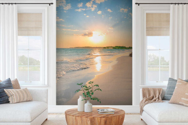 Playa con olas y puesta de sol u53408pig4 600x400 - Playa con olas y puesta de sol