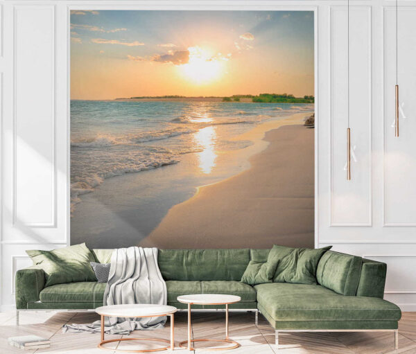 Playa con olas y puesta de sol u53408pig3 600x511 - Playa con olas y puesta de sol