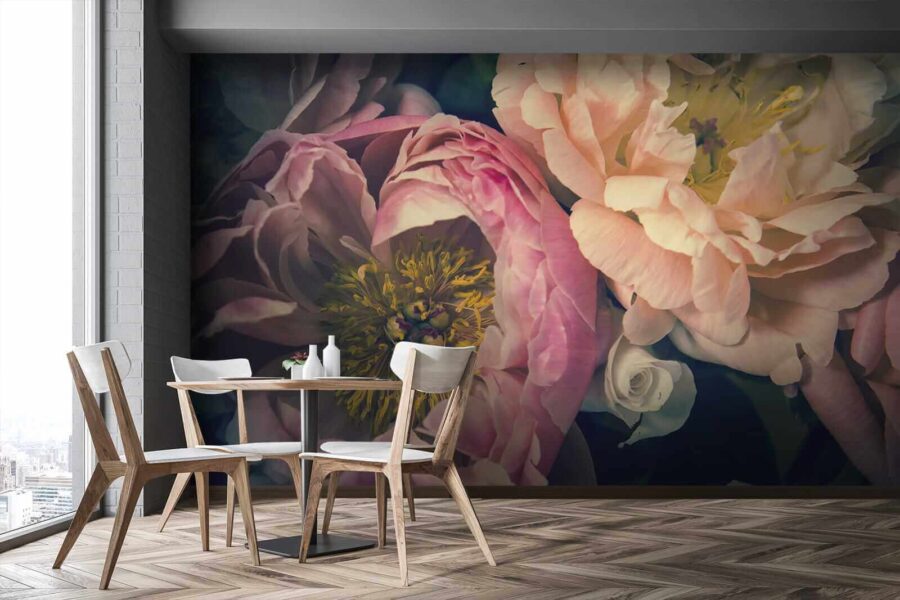 Hermosas flores en tonos suaves