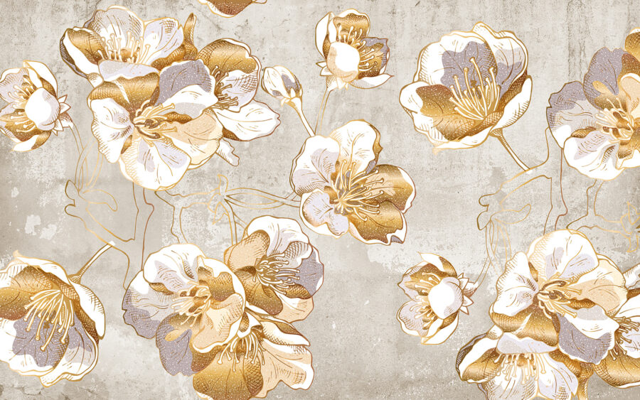 Elegante motivo floral sobre fondo texturizado.