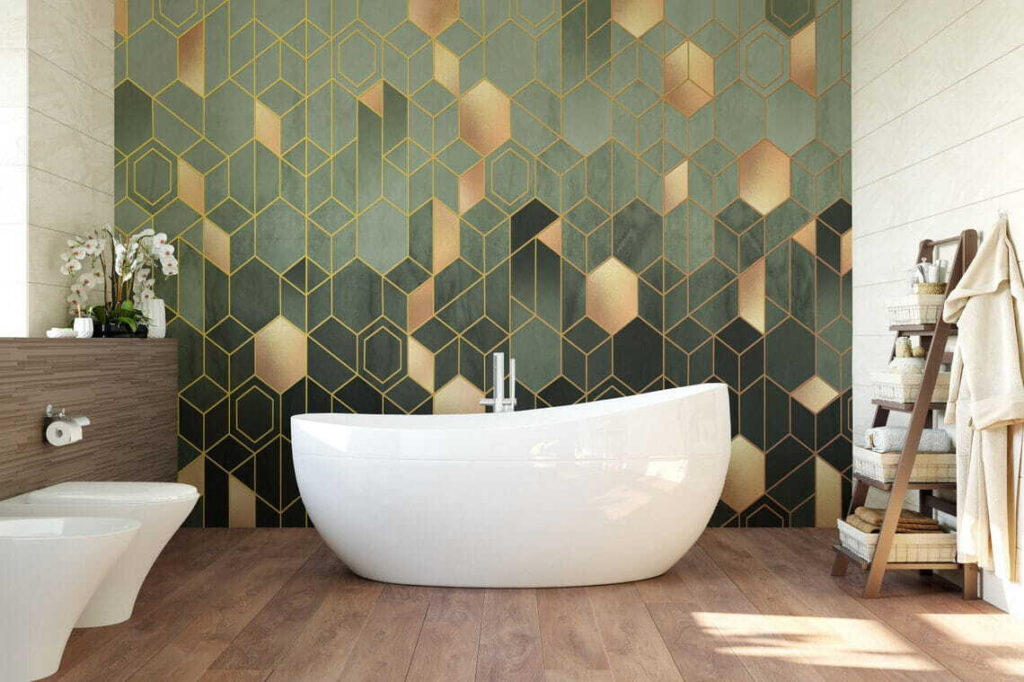 Pattern of hexagons and squares