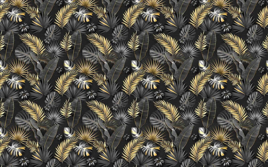 Elegantes hojas tropicales en monocromo. Elegantes hojas tropicales en monocromo.