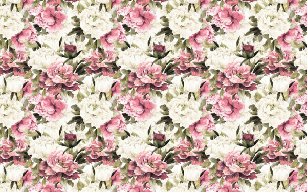 Motivo de flores rosas y blancas Motivo de flores rosas y blancas