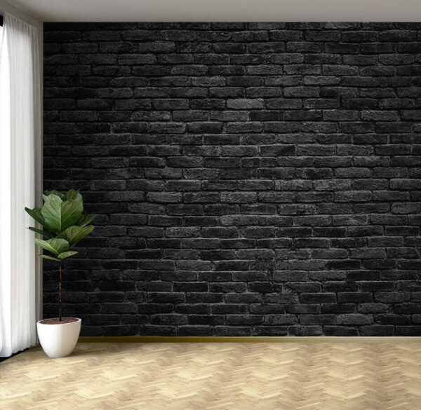 Pared de ladrillo negro con una mancha blanca Pared de ladrillo negro con una mancha blanca