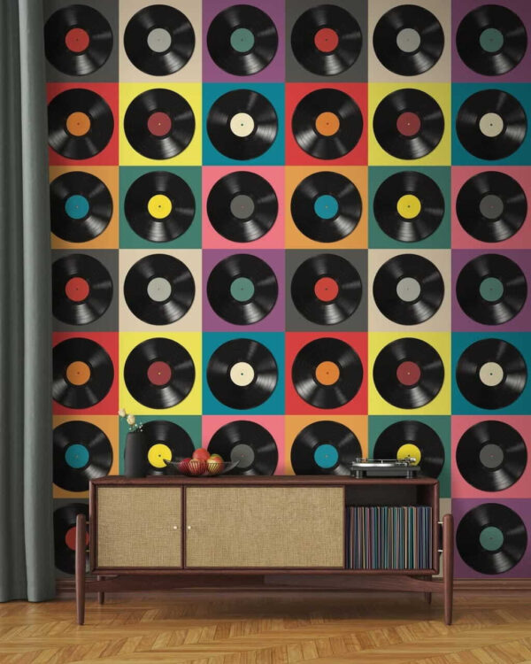 Patrón de discos de vinilo negros Patrón de discos de vinilo negros