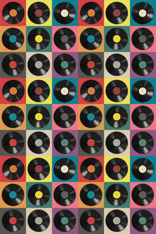 Patrón de discos de vinilo negros Patrón de discos de vinilo negros