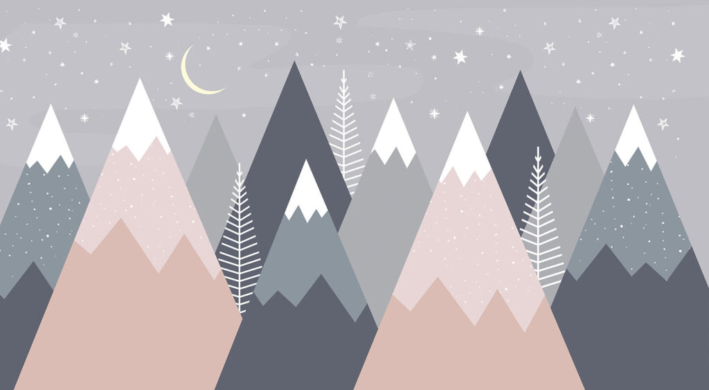 Sierra con árboles y estrellas Sierra con árboles y estrellas