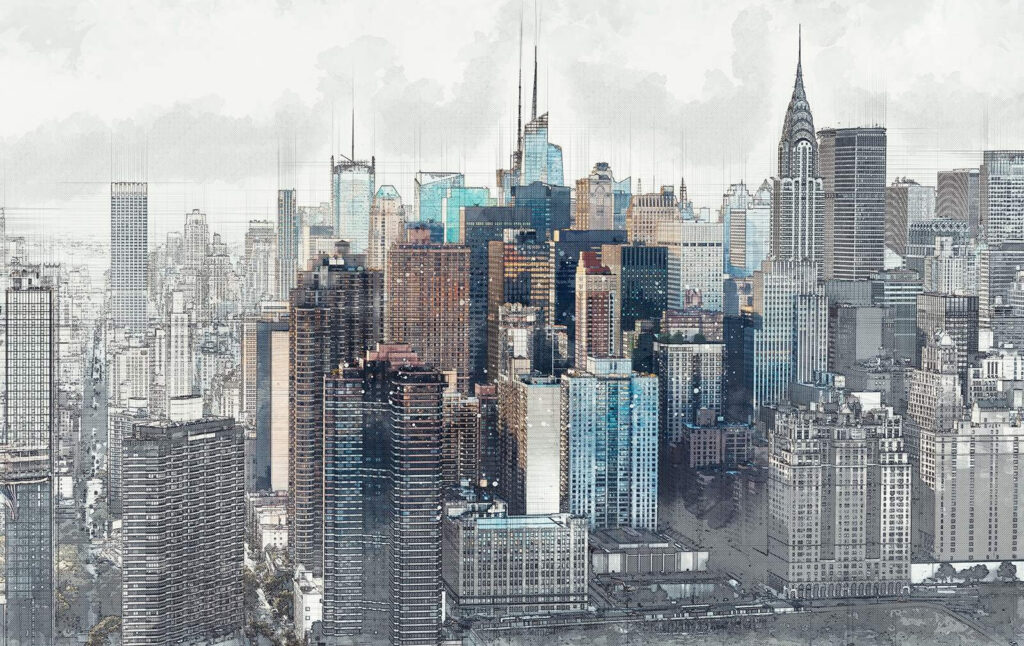 El horizonte de la ciudad con muchos edificios altos El horizonte de la ciudad con muchos edificios altos