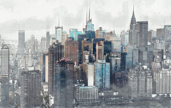 El horizonte de la ciudad con muchos edificios altos El horizonte de la ciudad con muchos edificios altos