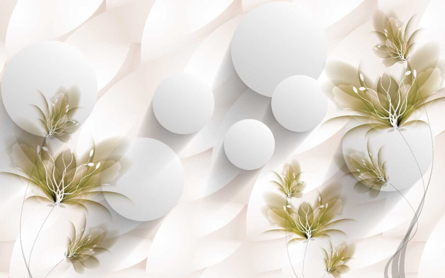 Diseño floral en blanco y verde