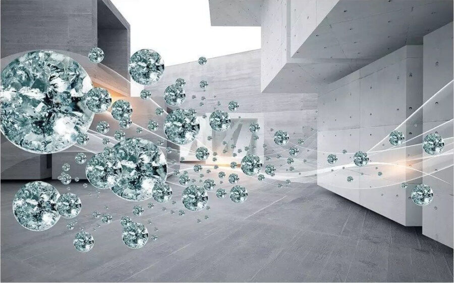 Gran racimo de diamantes en una habitación