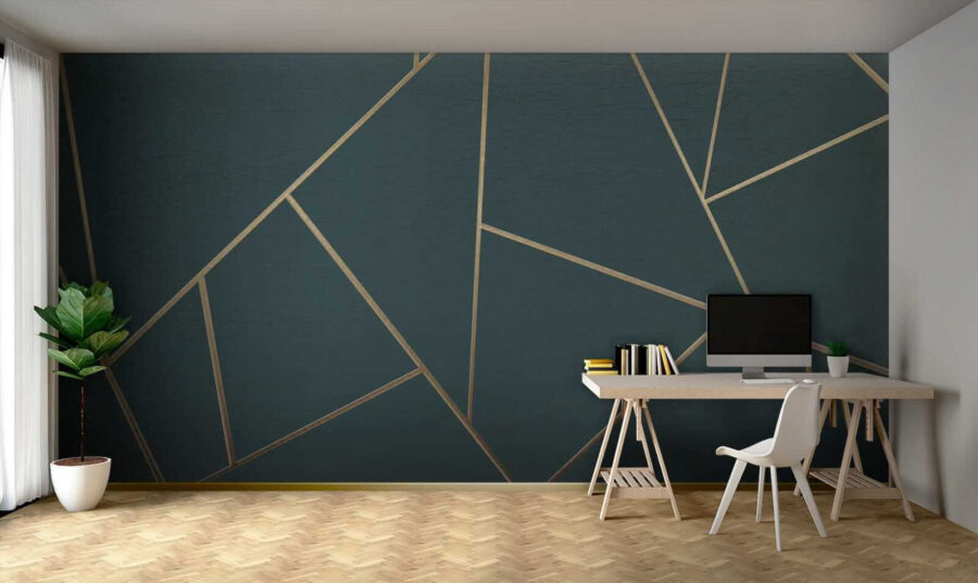 Líneas abstractas de color verde azulado que se cruzan con gracia