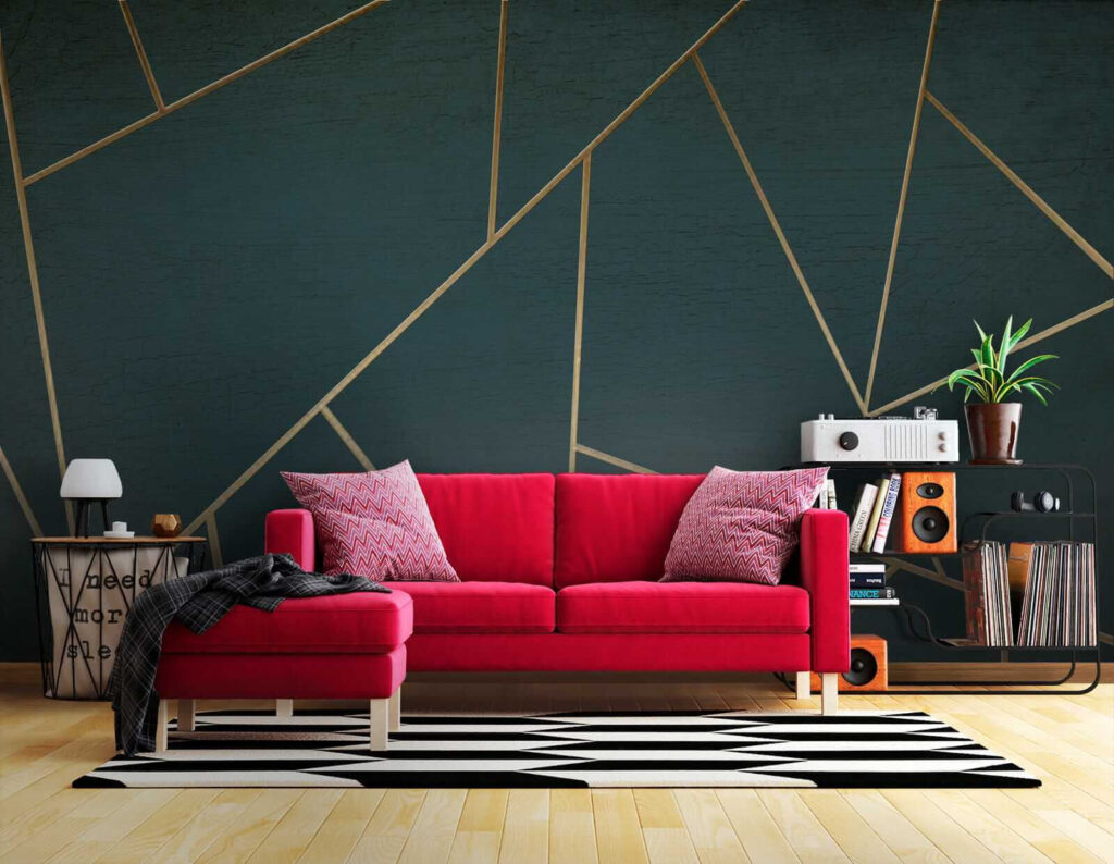 Abstract teal lines intersecting gracefully