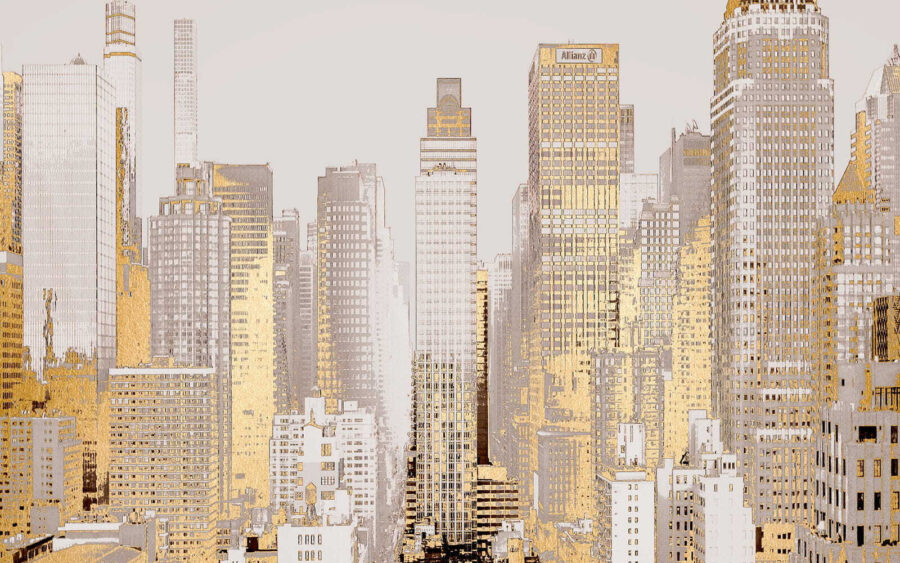 El horizonte de una ciudad con muchos edificios altos