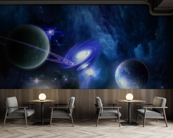 Planetas en el espacio con planetas y estrellas Planetas en el espacio con planetas y estrellas