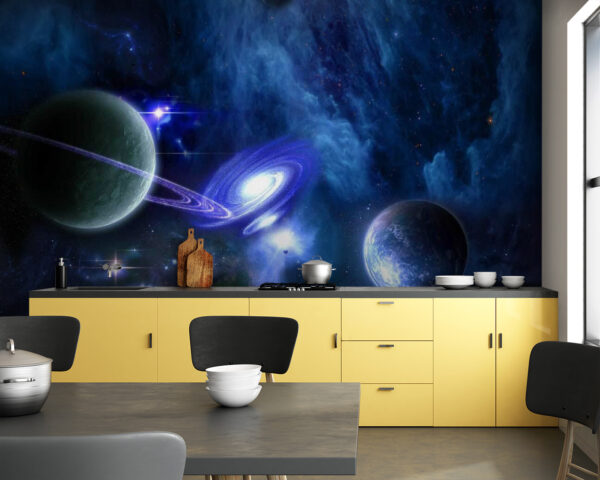 Planetas en el espacio con planetas y estrellas Planetas en el espacio con planetas y estrellas
