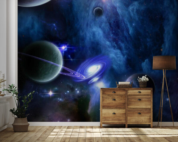 Planetas en el espacio con planetas y estrellas Planetas en el espacio con planetas y estrellas