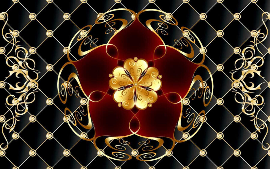 Fotomurales Elegante diseño floral sobre fondo negro - Imagen 5