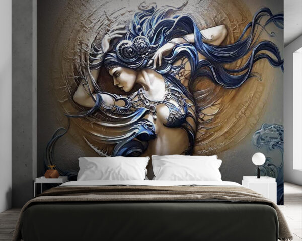 Pintura de una mujer con el pelo largo Pintura de una mujer con el pelo largo