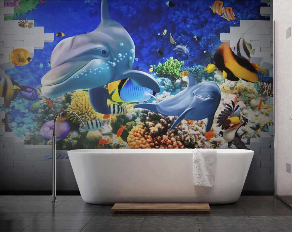 Mural de un pez y delfines u40459pit5 1024x815 - Mural de un pez y delfines - tegory