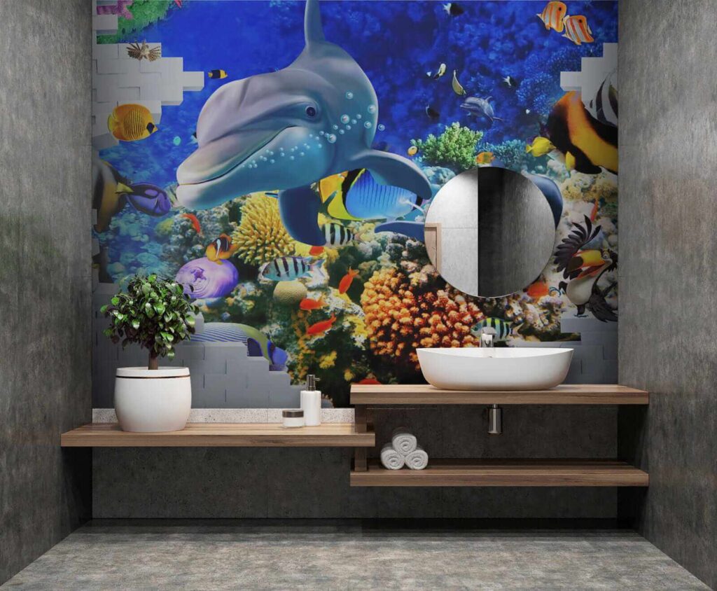 Mural de un pez y delfines u40459pit2 1024x844 - Mural de un pez y delfines - tegory