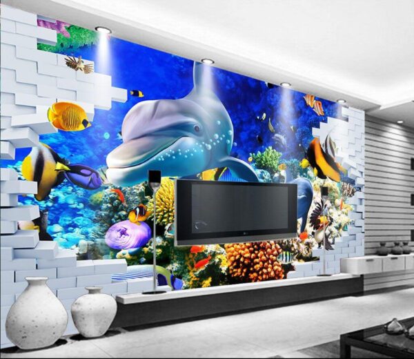 Mural de un pez y delfines u40459pig1m 600x520 - Mural de un pez y delfines - tegory