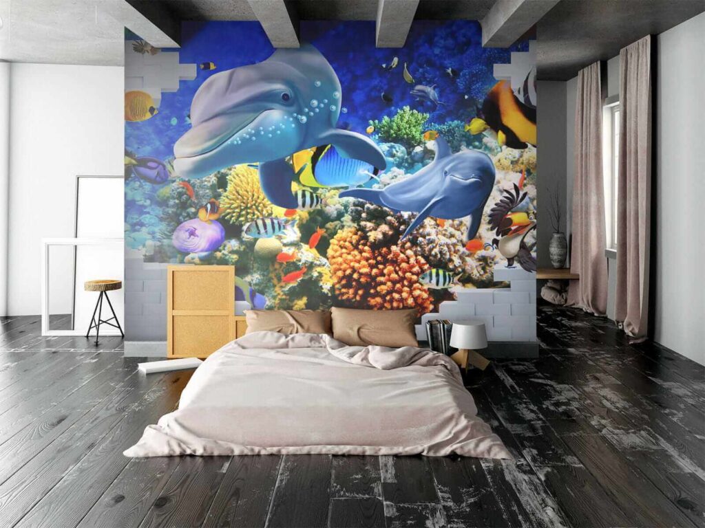 Mural de un pez y delfines u40459pib4 1024x768 - Mural de un pez y delfines - tegory