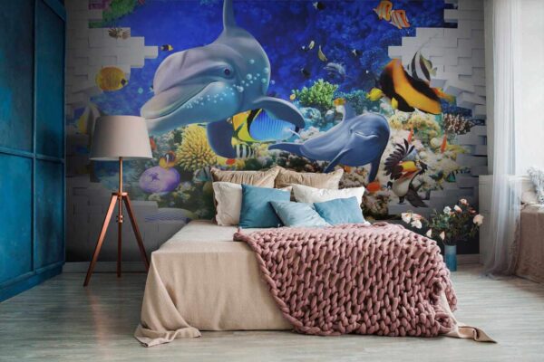 Mural de un pez y delfines u40459pib2 600x400 - Mural de un pez y delfines - tegory
