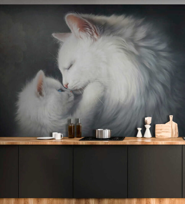 Gato y gatita besándose Gato y gatita besándose