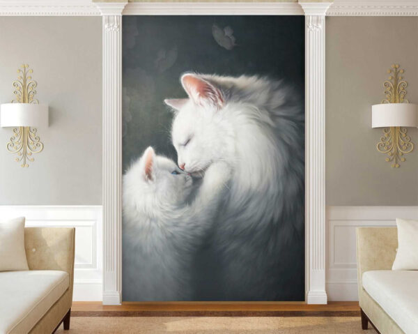 Gato y gatita besándose Gato y gatita besándose