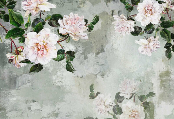 Painting of flowers on a wall