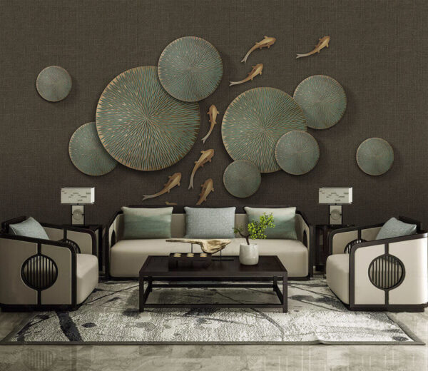 Serena escena de estanque con peces nadando u37112pig1m 600x520 - Serena escena de estanque con peces nadando - tegory